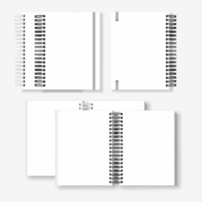 Mockup Planner/Agenda – Wire-o Branco e Preto [Corel Draw]