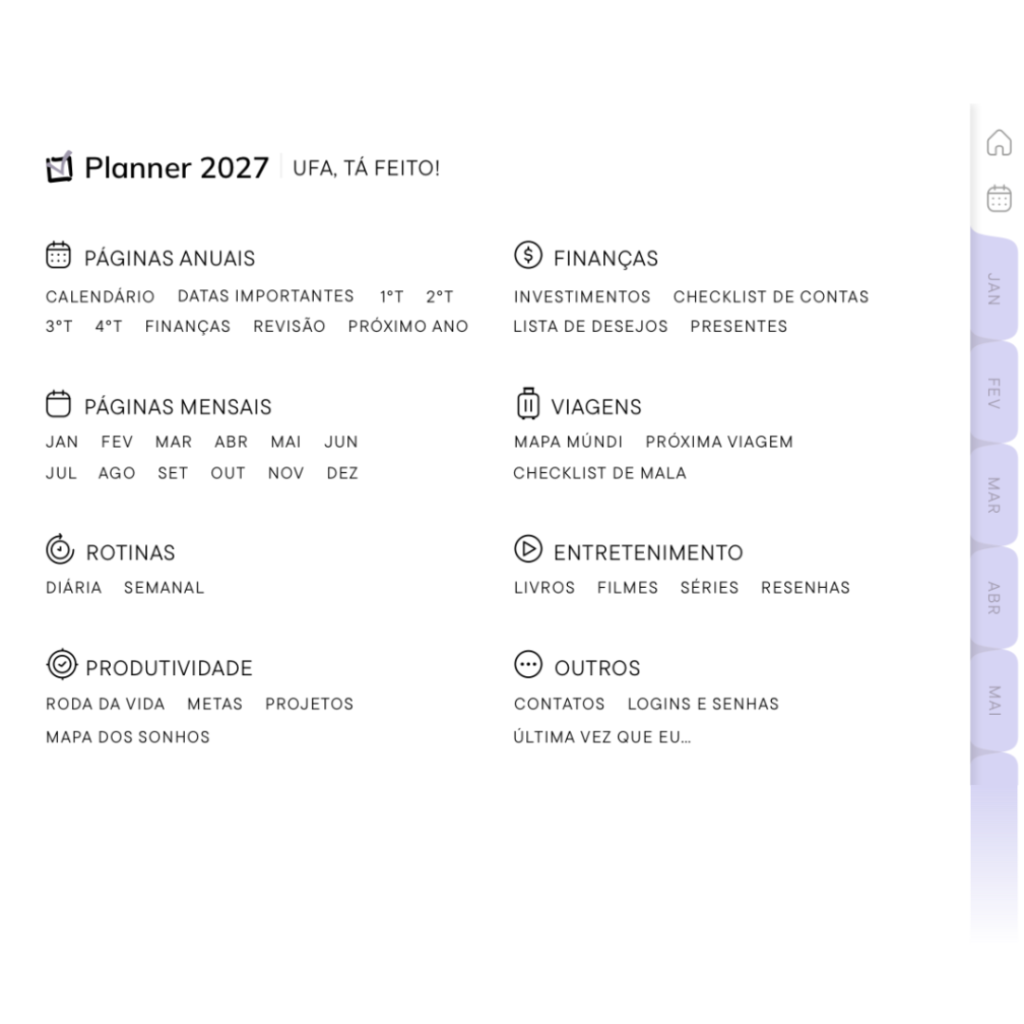 Categorias Planner