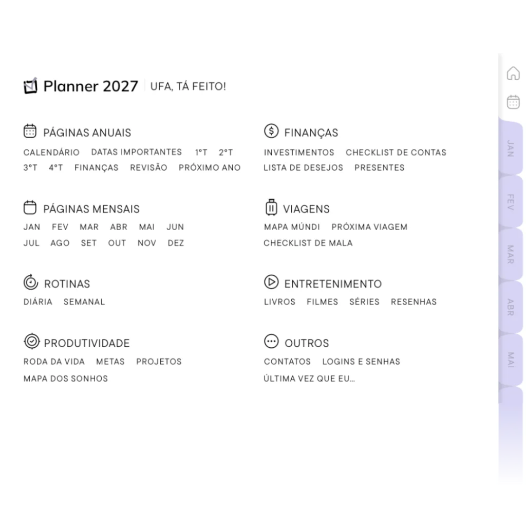 Categorias Planner